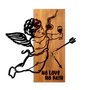 Wallity Wine & Eros - Escultura de pared de madera y metal en nogal y negro
